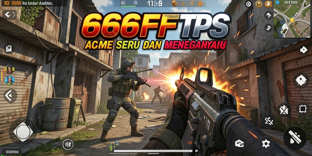 Screenshot utama 666FF menampilkan aksi intens dalam gameplay TPS.