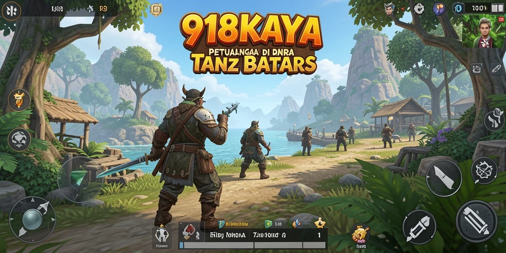Screenshot gameplay 918KAYA yang menampilkan petualangan di dunia terbuka.