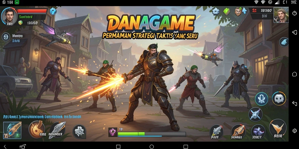 Tampilan gameplay strategis DANAGAME yang mendebarkan dan penuh warna.