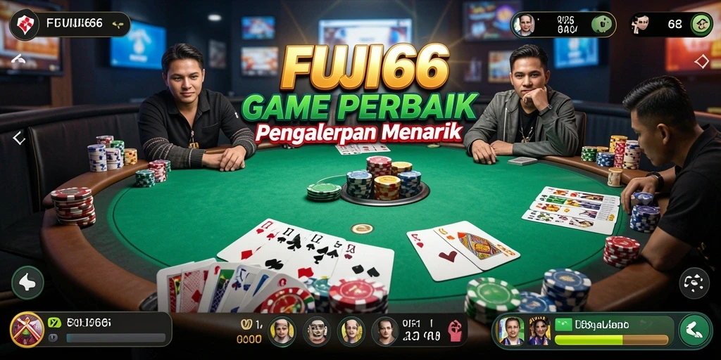 Tampilan gameplay nyata poker di FUJI66.