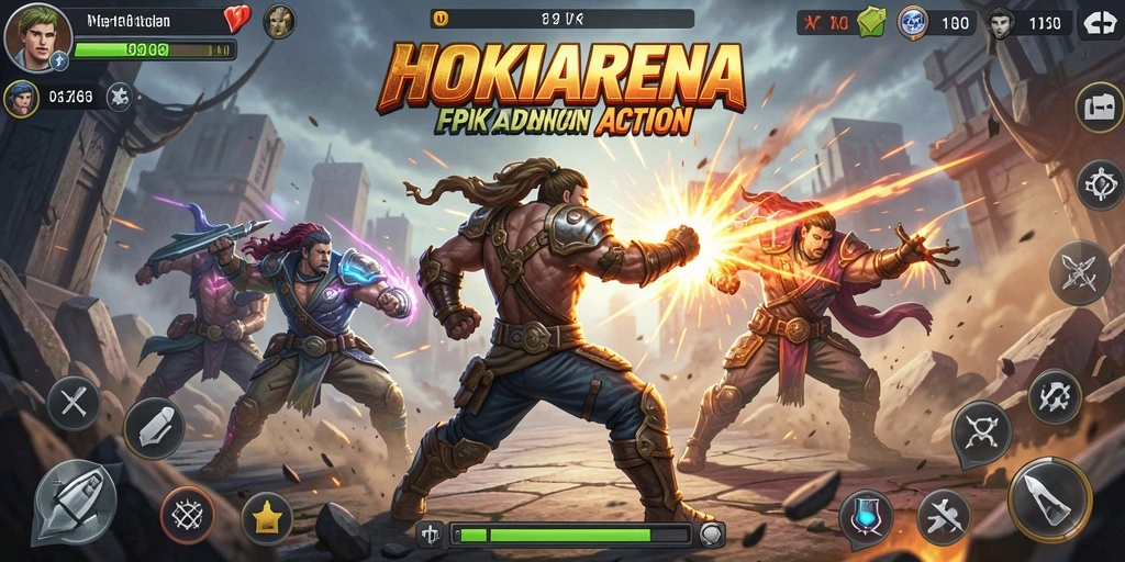 Tampilan menegangkan dari pertarungan dalam HOKIARENA.