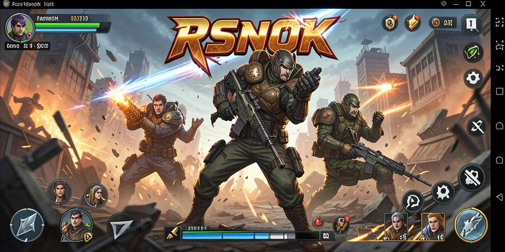 Screenshot menunjukkan pertarungan intens di RSNOK dengan grafis yang menakjubkan.