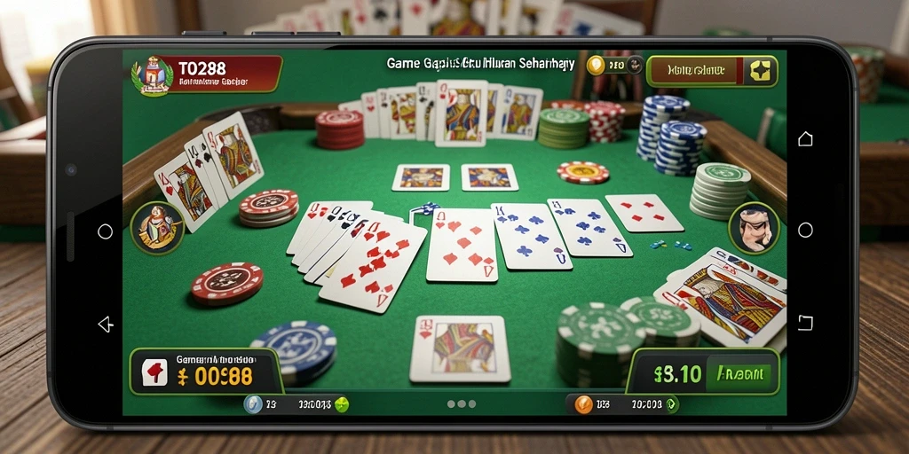 Screenshot gameplay TO288 menampilkan suasana seru bermain Gaple.